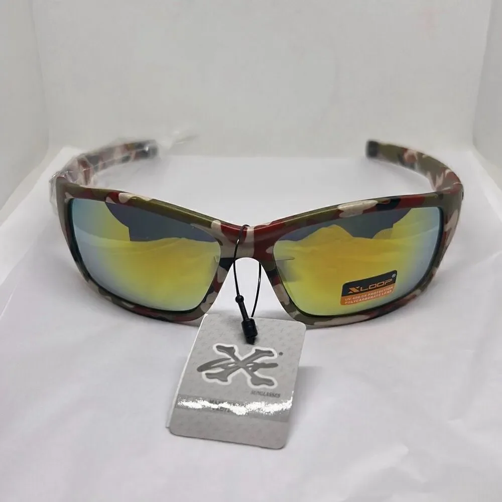 X-Loop Camouflage Mirrored Mens Sunglasses